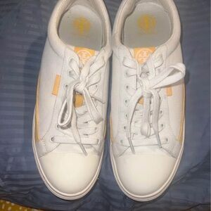 Tory Burch Women's White and Yellow Sneakers